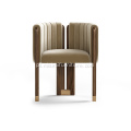 Włoski vintage camel aksamitna tkanina Single Crawford krzesła